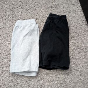 Girls Black and Gray Biker Shorts